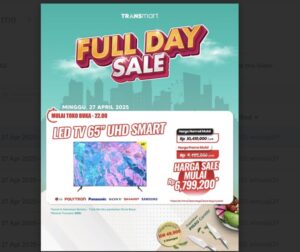 Rebut Smart TV UHD 65 Inch Murah! Diskon Gila Transmart