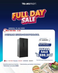 Rebutan Diskon Gila! Kulkas Polytron Side by Side di Transmart