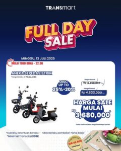 Transmart Sale Gila! Sepeda Listrik Diskon Besar, Buruan Serbu!